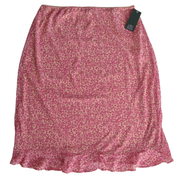 wild fable Dresses & Skirts - NWT Wild Fable Floral Ruffle Hem Midi Skirt LARGE Pink Dainty